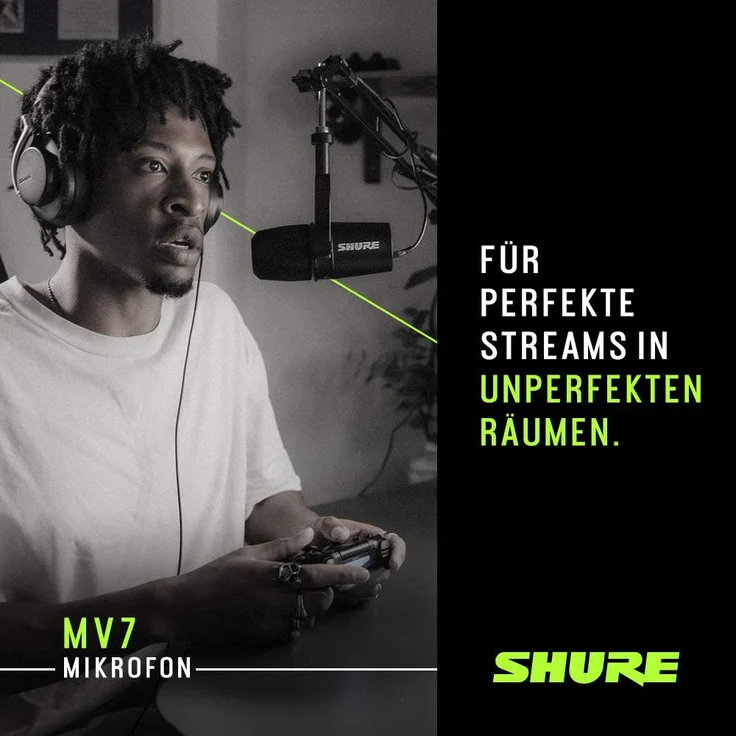 Shure MV7 Podcast-Mikrofon schwarz – Bild 4