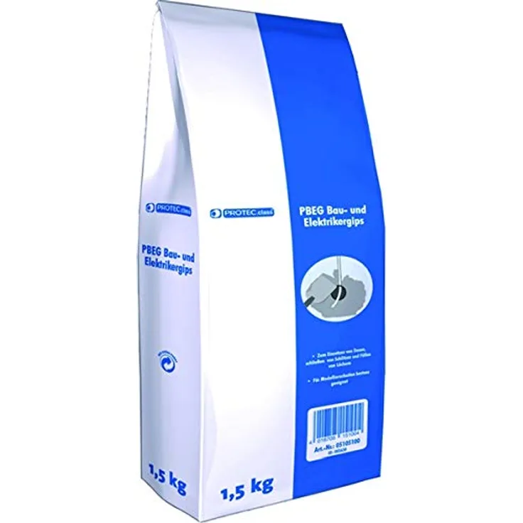 PROTEC 05105100 PROT Bau- und Elektrikergips PBEG 1.5 (MHD) 1,5kg