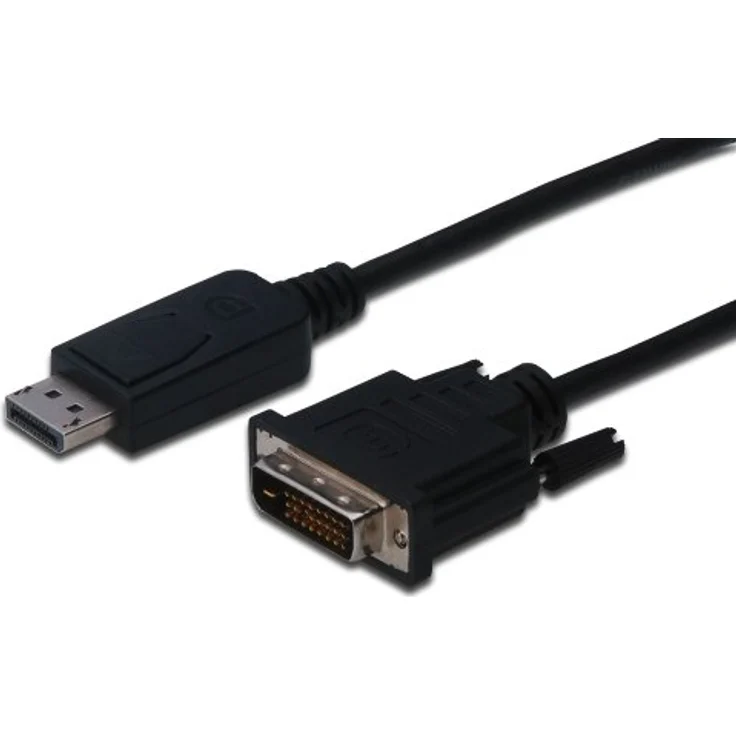 ASSMANN DisplayPort zu DVI-D Adapterkabel, DP 1.2, DVI (24+1), 1 Meter, Schwarz – Bild 1