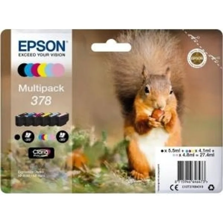 Epson Multipack 378 - 6er-Pack - Schwarz, Gelb, Cyan, Magenta, hell Magenta, hell Cyan - Original - Blisterverpackung - Tintenpatrone (C13T37884010)