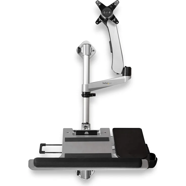 StarTech.com WALLSTSI1 Computer-Workstation für die Wandmontage - Beweglicher Monitorarm - Tastaturarm - Sitz-Steh-Schreibtisch