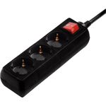 Hama Steckdosenleiste mit Schalter 3-fach (5m Kabel, Mehrfachsteckdose mit Save-Energy-Schalter zum Stromsparen, Kindersicherung, 45 Grad gedrehte Steckplätze, GS geprüft) schwarz