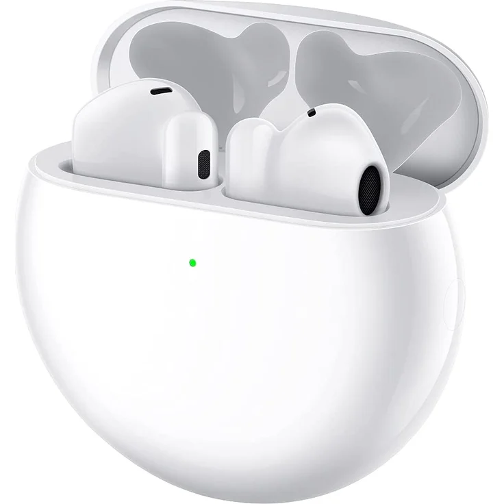 Huawei FreeBuds 4 Ceramic White In-Ear-Kopfhörer mit Bluetooth, Noise Cancelling, Mikrofon, geeignet für Sport, spritzwassergeschützt, weiß – Bild 1