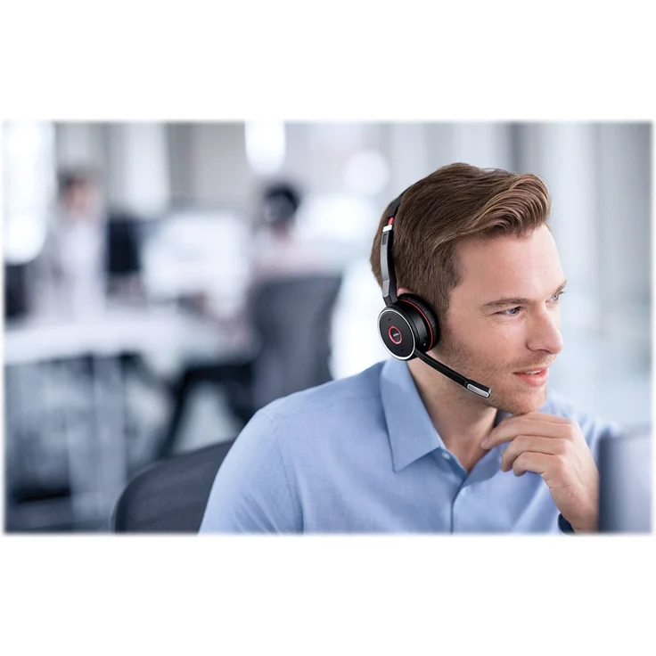 Jabra Evolve 75 MS Wireless Stereo On-Ear Headset Microsoft zertifizierte Kopfhörer mit langer Akkulaufzeit USB Bluetooth Adapter Schwarz – Bild 5