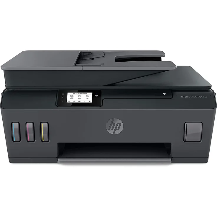 HP Smart Tank Plus 655 Multifunktionsdrucker (Drucker, Scanner, Kopierer, Fax, WLAN, AirPrint, 4-in-1, inklusive Tinte für bis zu 3 Jahre drucken)