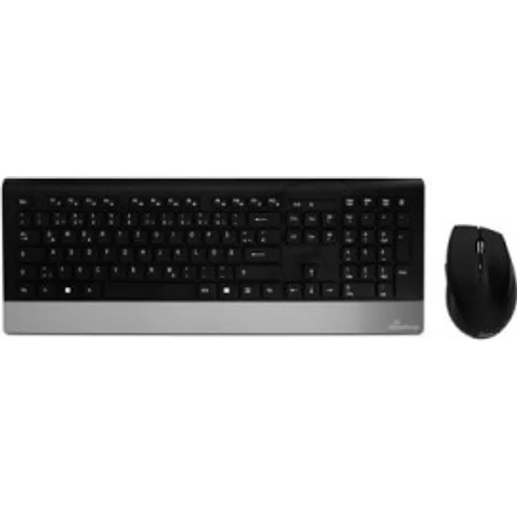 MediaRange MROS105 - Tastatur-und-Maus-Set - kabellos - 2.4 GHz - QWERTZ - Black Silver (MROS105)
