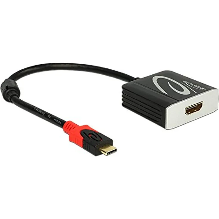 DeLock Adapterkabel USB Type-C Stecker > HDMI 4 K-60 Hz Buchse schwarz DP-Alt Mode