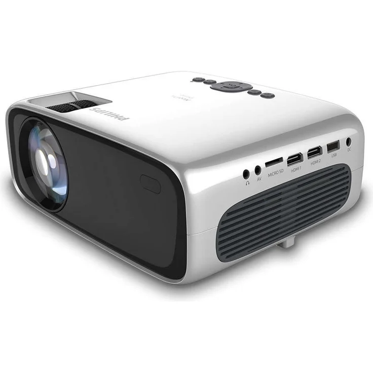 Philips NPX535 NeoPix Prime One Mini-Beamer, LED, HD Ready (1280 x 720), Kontrast 3000:1, 3500 ANSI-Lumen, Bildverhältnis 16:9, Bluetooth, WLAN, silber – Bild 2