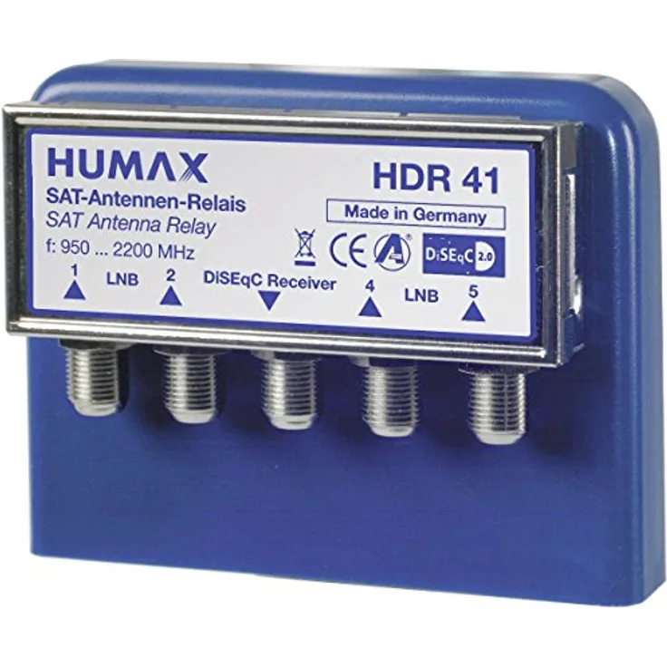 HUMAX Digital 4x1 Wetterschutzgehäuse DiSEqC Umschalter für 4 Satelliten auf Empfänger