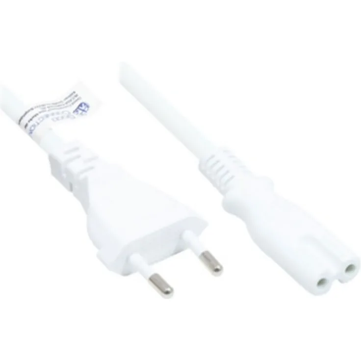 Good Connections EURO-Netzkabel - 3 m - Euro-Stecker Typ C (gerade) an C7-Euro 8 Buchse (gerade) - KUPFERLEITER - 0,75 mm² - Stromkabel für TV, Konsole, Radio, Netzteil, Rasierer u.v.m. - WEISS