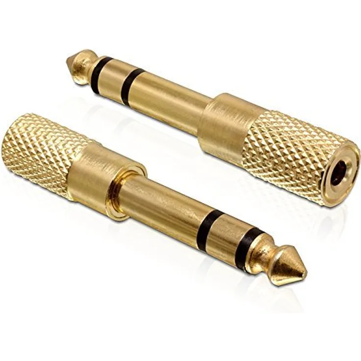 DELOCK Adapter Audio Klinke 3,5mm Buchse - 6,35mm Stecker Metall-gold 3 Pin