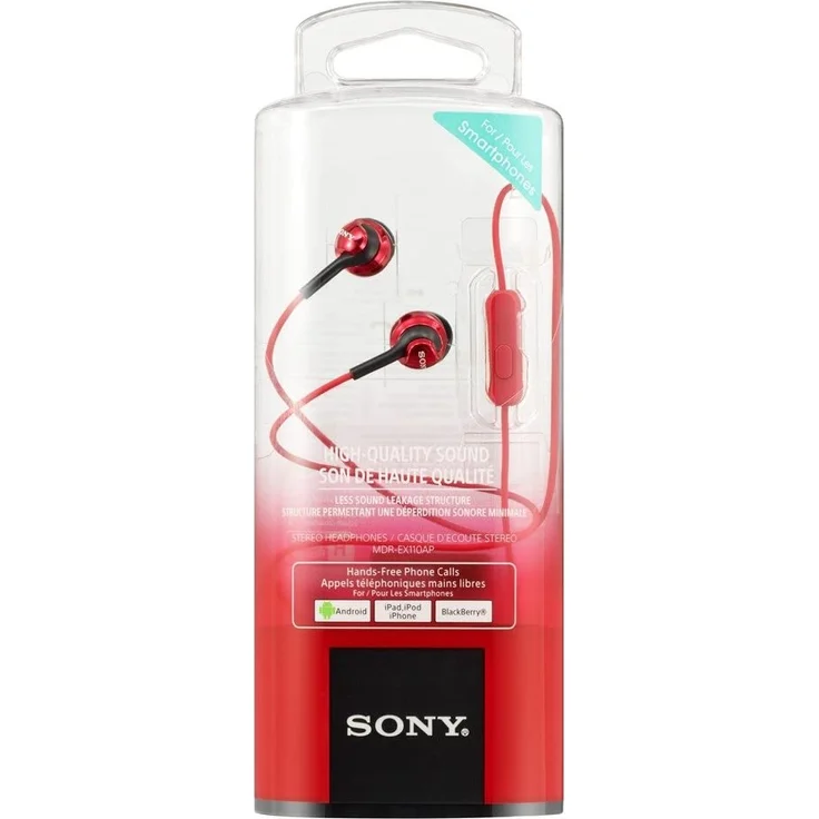 Sony MDR-EX110APR In-Ear Kopfhörer mit Mikrofon, rot – Bild 2