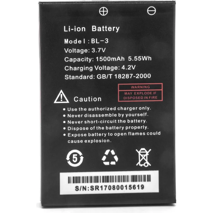 VHBW Akku, geeignet für Funkgerät, Walkie Talkie wie Baofeng BL-3 1500 mAh, 3,7 V, Li-Ion