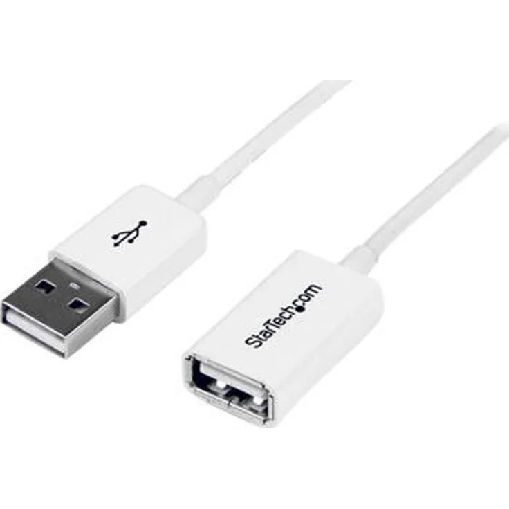StarTech.com USB2.0 A Verlängerungskabel - Stecker / Buchse - USB-Verlängerungskabel - USB Typ A, 4-polig (M) - USB Typ A, 4-polig (W) - 1,0m (USB/USB2.0) - geformt - weiß (USBEXTPAA1MW) - Preisvergleich