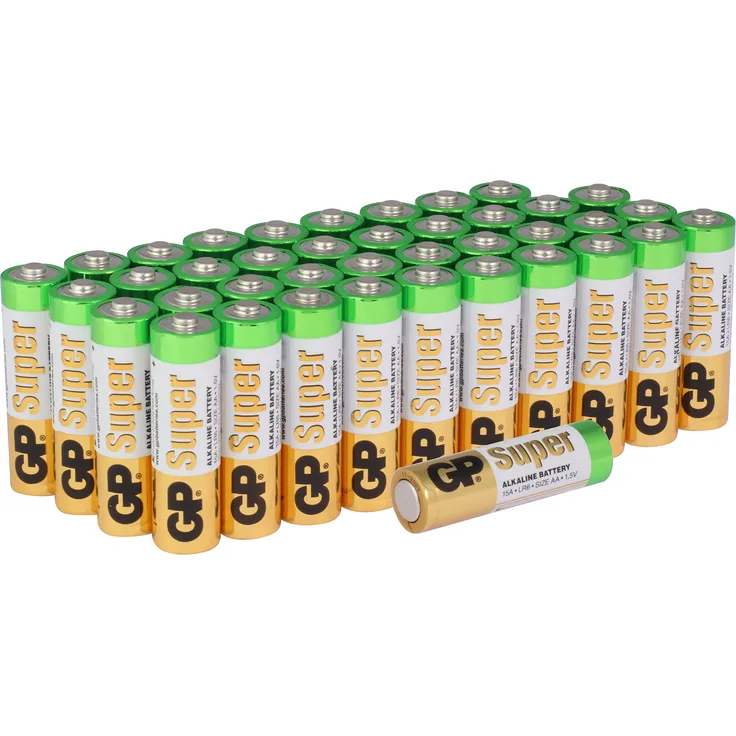 Batterien AA Mignon Super Alkaline Vorratspack 40 Stück [Markenprodukt GP Batteries]