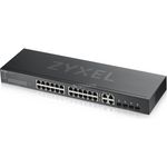 Zyxel Gigabit Ethernet Smart-Managed Switch mit 24 Ports ohne Lüfter mit vier Gigabit-Combo-Ports und Hybrid Cloud-Modus, Lifetime [GS1920-24v2]
