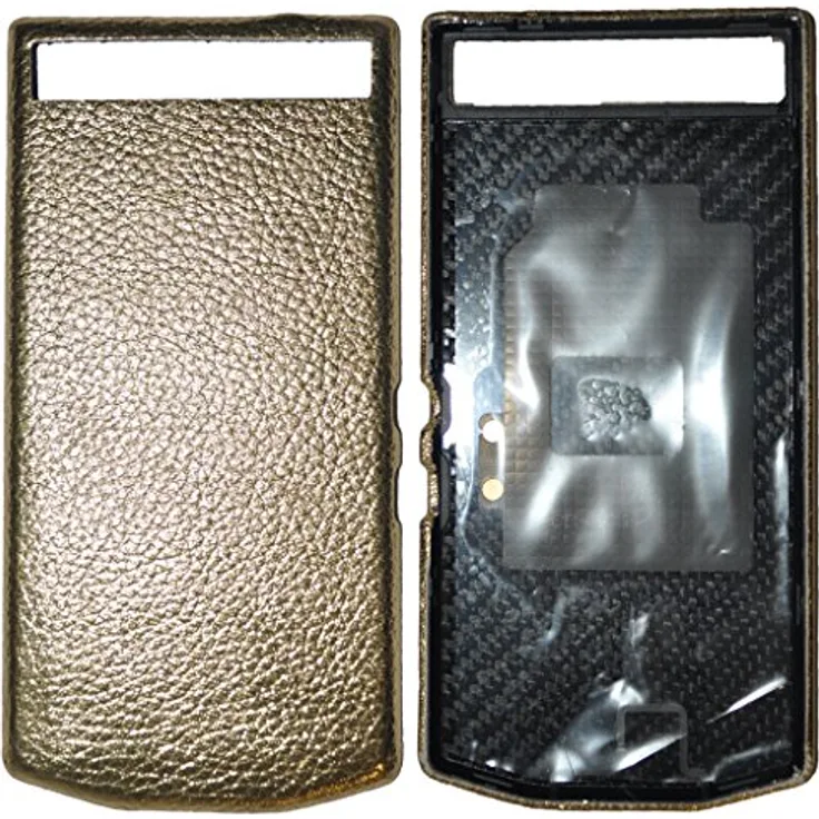 Blackberry 10252 PD Leder Batterie Door Tasche P`9982 Grain Gold