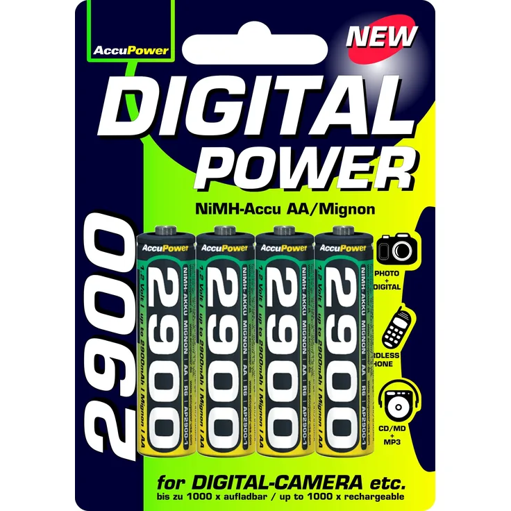 AccuPower AP2900-4 Ni-MH AA/Mignon/LR6 Akku (2900mAh, 4-er Pack)