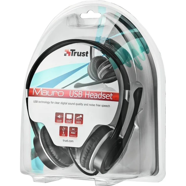 Trust Mauro USB Headset, Kopfhörer, Kopfband, binaural, Drehregler, verkabelt, schwarz (17591) – Bild 4