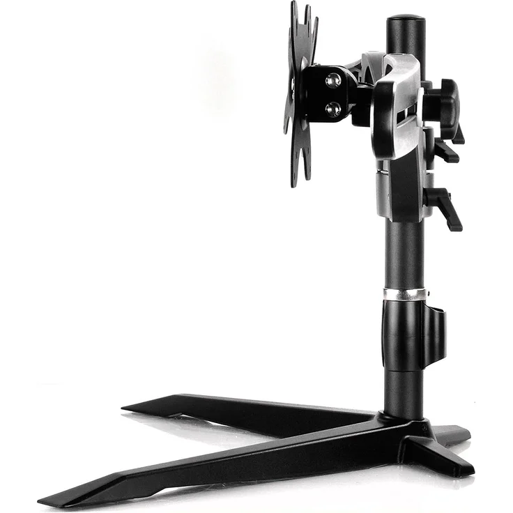 SilverStone SST-ARM31BS - Triple-LCD-/LED Monitorständer für 3 Monitore mit max. 24'', Montage der Monitore vertikal, Monitore 360° drehbar sowie ±15° schwenk- und kippbar, Maximale Montagelochabstände VESA MIS-D 75x75-100x100, schwarz – Bild 2