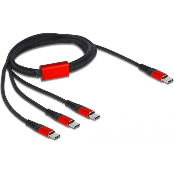 DeLock USB Ladekabel 3 in 1 USB Type-C zu 3 x USB Type-C 1 m