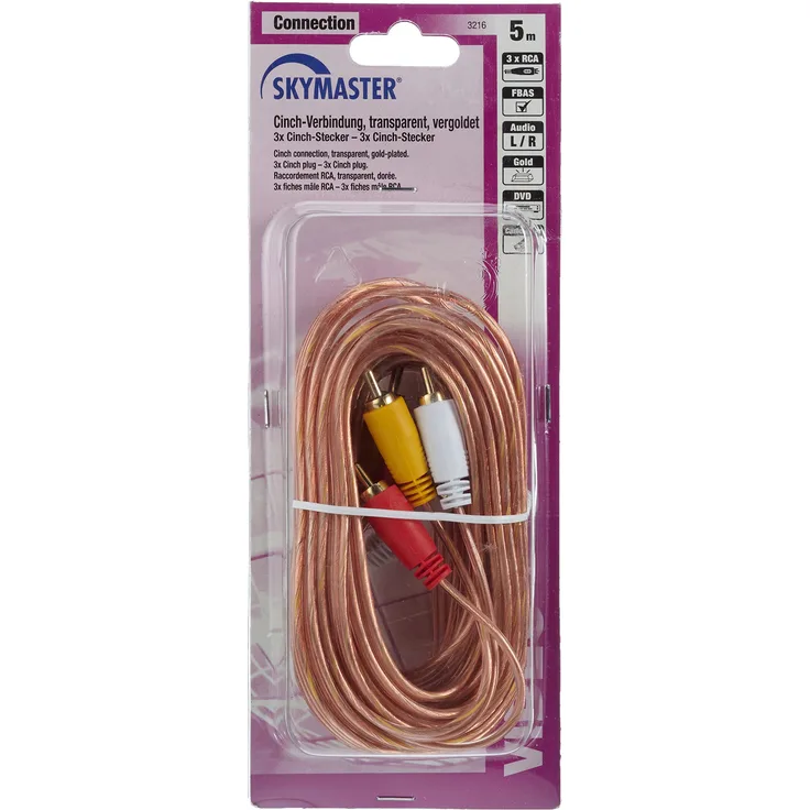 Skymaster CVT Chinch-Verbindung Stecker 5m schwarz