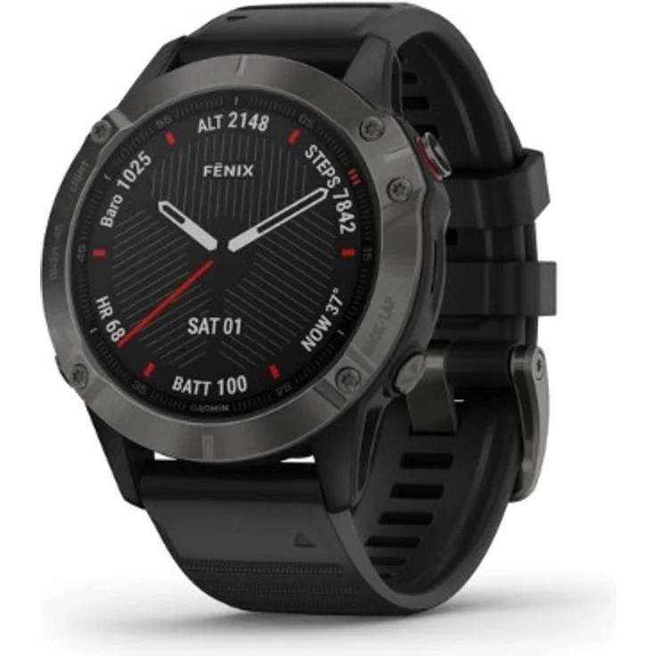 Garmin fēnix 6 Sapphire Smartwatch GPS, Unisex, 47mm, Kunststoffgehäuse, Silikonarmband, Schiefergrau – Bild 1