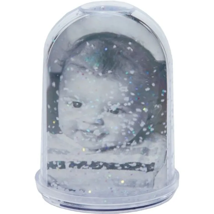 Dörr Schneekugel hoch blau mit Schnee und Glitzer