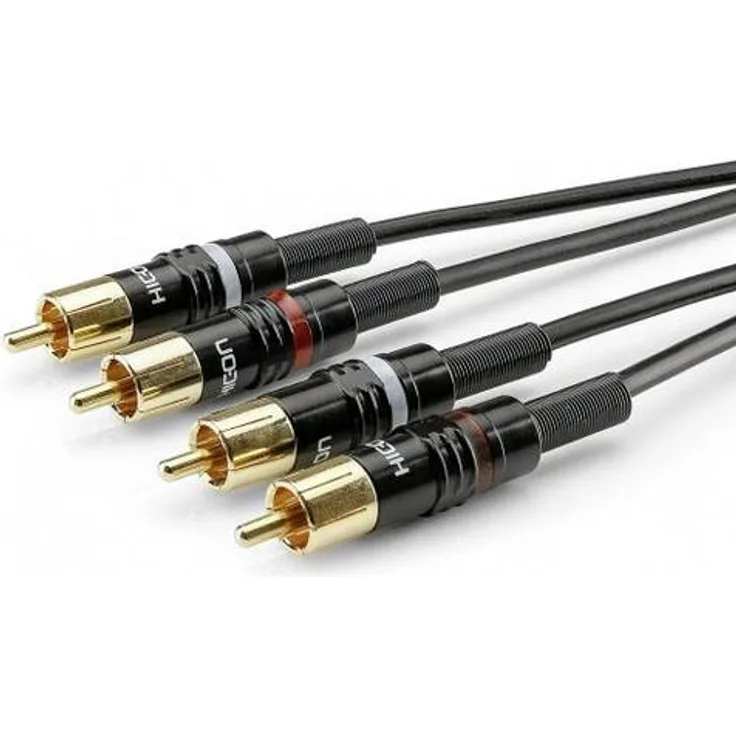 Hicon HBP-C2-0600 Klinke - Cinch Audio Anschlusskabel (2x Cinch-Stecker - 2x Cinch-Stecker) 6.00m Schwarz