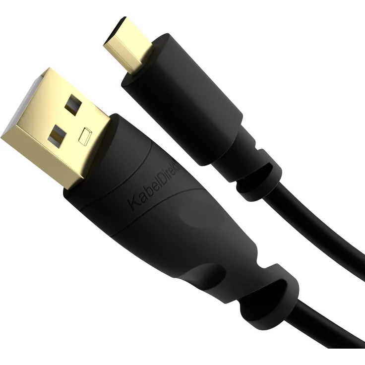 KabelDirekt - Micro USB Kabel - 1m - (USB 2.0, Ladekabel, Datenkabel, schwarz) - TOP Series
