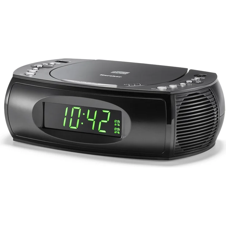 Karcher UR 1308 Radiowecker mit CD Player und UKW Radio (20 Senderspeicher)  Wecker mit Dual-Alarm, USB-Charger & Batterie Backup Funktion – Bild 1