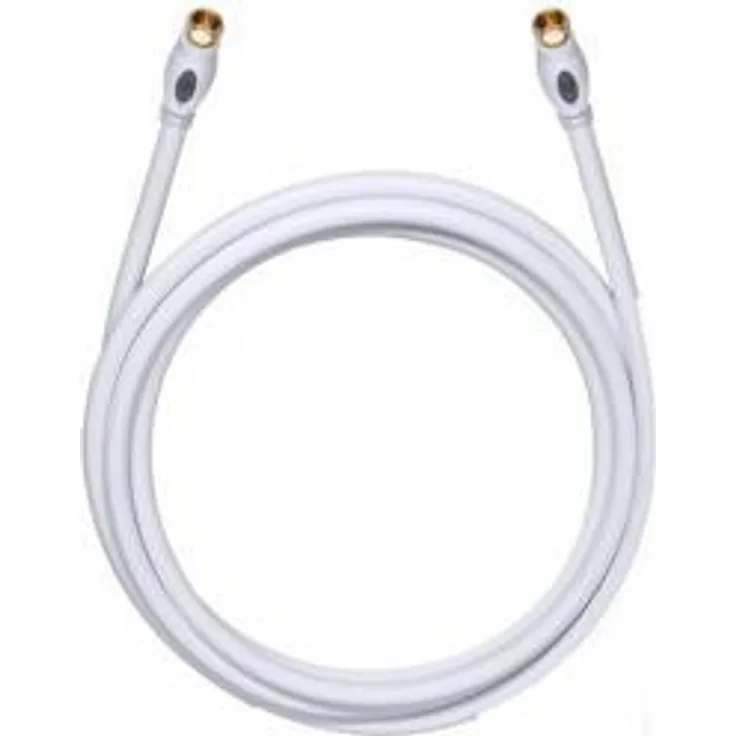 Oehlbach Transmission Plus S - OFC Sat-Kabel, Antennenkabel für Satellit und Sky Receiver - F-Stecker m-m, DVB-S-S2, HDTV, 4k UHD - 5,10m, weiß