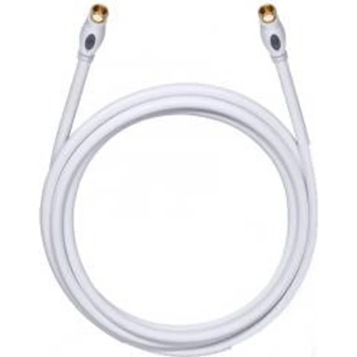 Oehlbach Transmission Plus S - OFC Sat-Kabel, Antennenkabel für Satellit und Sky Receiver - F-Stecker m-m, DVB-S-S2, HDTV, 4k UHD - 5,10m, weiß – Bild 1