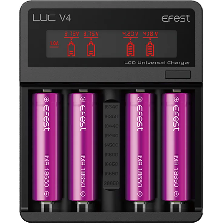 Efest - LUC V4 Charger - LCD & USB Ladegerät für 4x Li-Ion Akkus