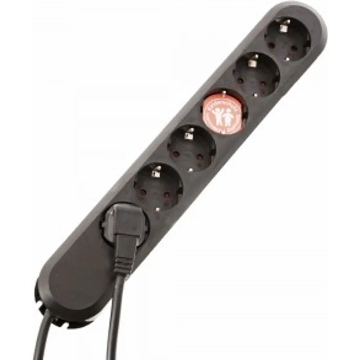 Bachmann 381.149K Steckdosenleiste Smart 6xSchutzkontaktsteckdosen schwarz Zuleitung 5,0m, 3680 W