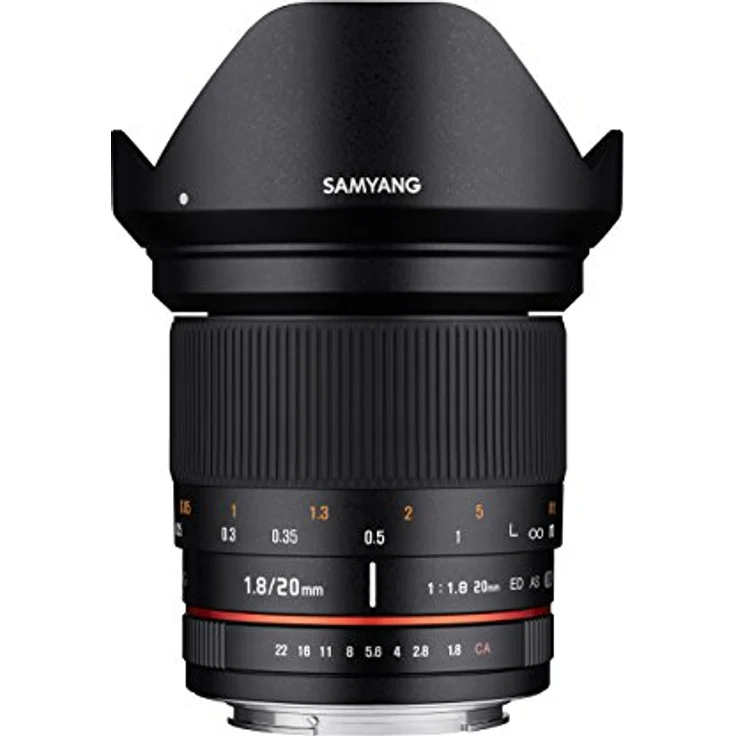 Samyang 20-1,8 Objektiv DSLR Canon EF manueller Fokus Fotoobjektiv, Weitwinkelobjektiv schwarz – Bild 1