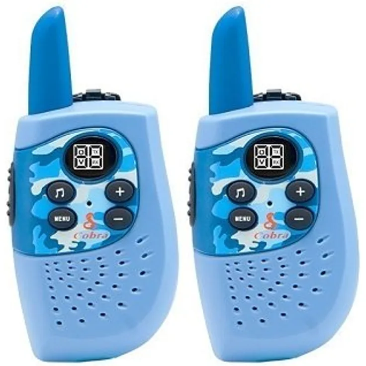 Cobra HM230 Hero Serie kompaktes Walkie Talkie mit einer Reichweite von bis zu 3 km, 8 Kanälen und Energiespar-Funktion (2er-Pack)- blau