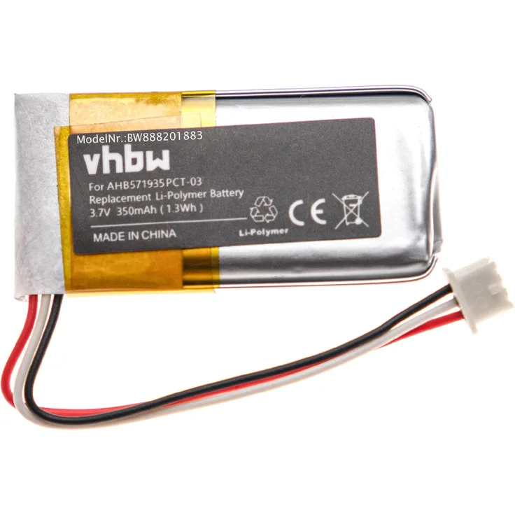 vhbw Akku kompatibel mit Sennheiser Flex 5000, Set 880 wireless Headset Kopfhörer (350mAh, 3,7V, Li-Polymer)