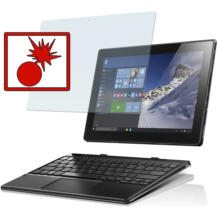 2 x Slabo Panzerschutzfolie Lenovo Miix 310 Panzerfolie Displayschutzfolie Schutzfolie Folie ''Shockproof'' KLAR - unsichtbar MADE IN GERMANY