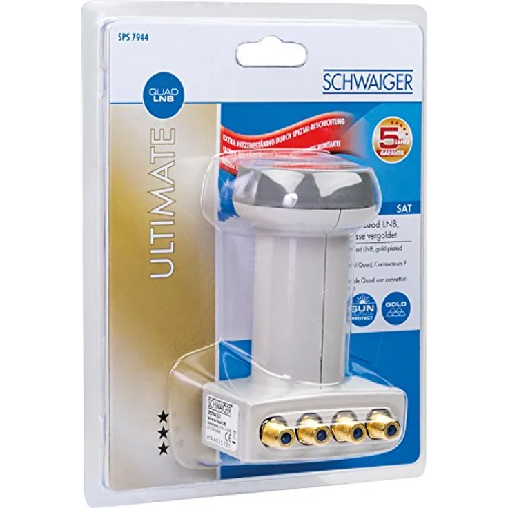 Schwaiger Sun Protect - Digitales Quad LNB (hellgrau)