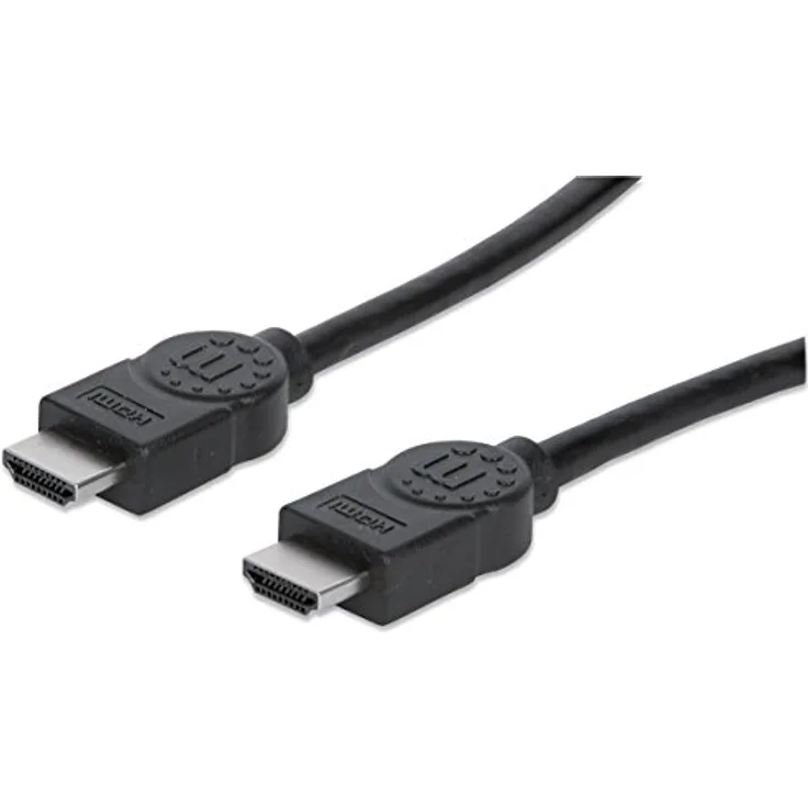 Manhattan 353274 High Speed HDMI-Kabel mit Ethernet Kanal (4K HEC ARC 3D) HDMI-Stecker auf Stecker geschirmt 7,5 m schwarz