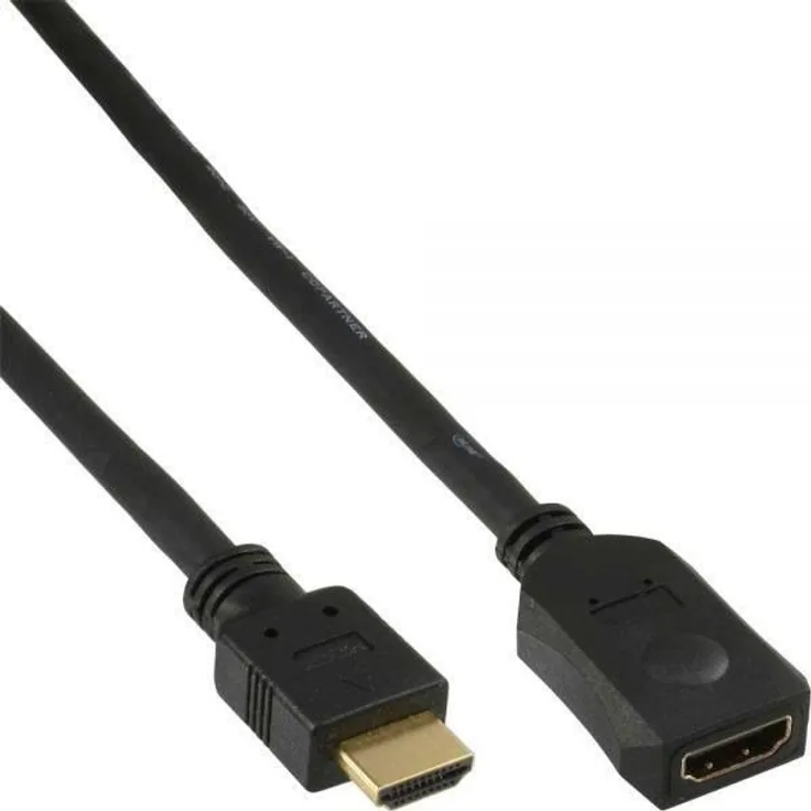 Inline - Video- / Audiokabel - HDMI - HDMI, 19-polig (M) - HDMI, 19-polig (W) - 1,0m - Schwarz (17631G)