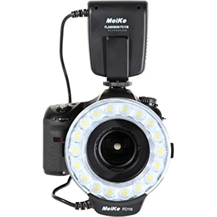 Makro Ringblitz Ringleuchte für Canon EOS DSLR Kameras von Meike