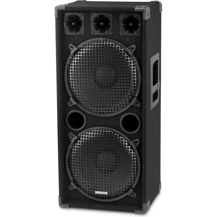 McGrey DJ-2222 2-Etagen DJ PA Lautsprecher Box 2x 30cm (12 ) Subwoofer 1000W (Passiv, 2-Wege System, Holzgehäuse)