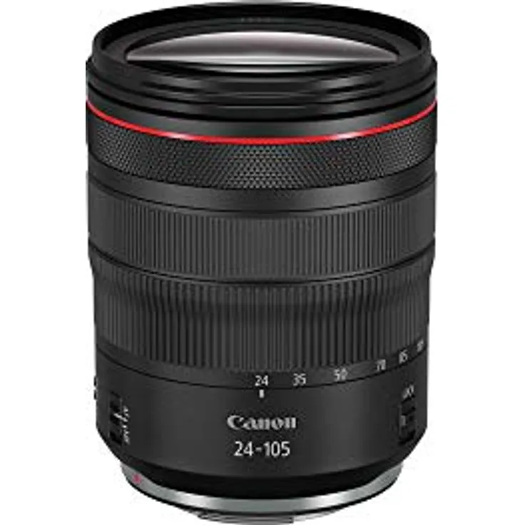 Canon Zoomobjektiv RF 24-105mm F4L IS USM für EOS R (77mm Filtergewinde, Bildstabilisator, Autofokus) schwarz