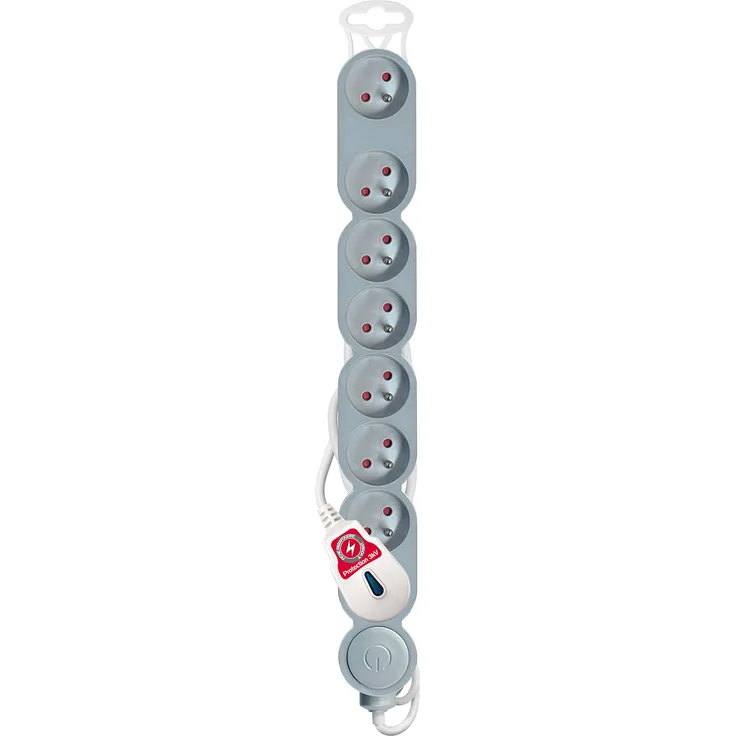 Block Home 8 x 16A ho5 Vvf inter Silver Lautsprecherkabel 1,5 m 3G1 mm², mit Stecker, Blitzschutz