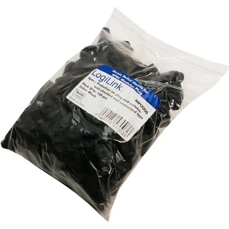 2direct LogiLink Knickschutz Hülle für Modularstecker (RJ45), Schwarz, 100 Stück