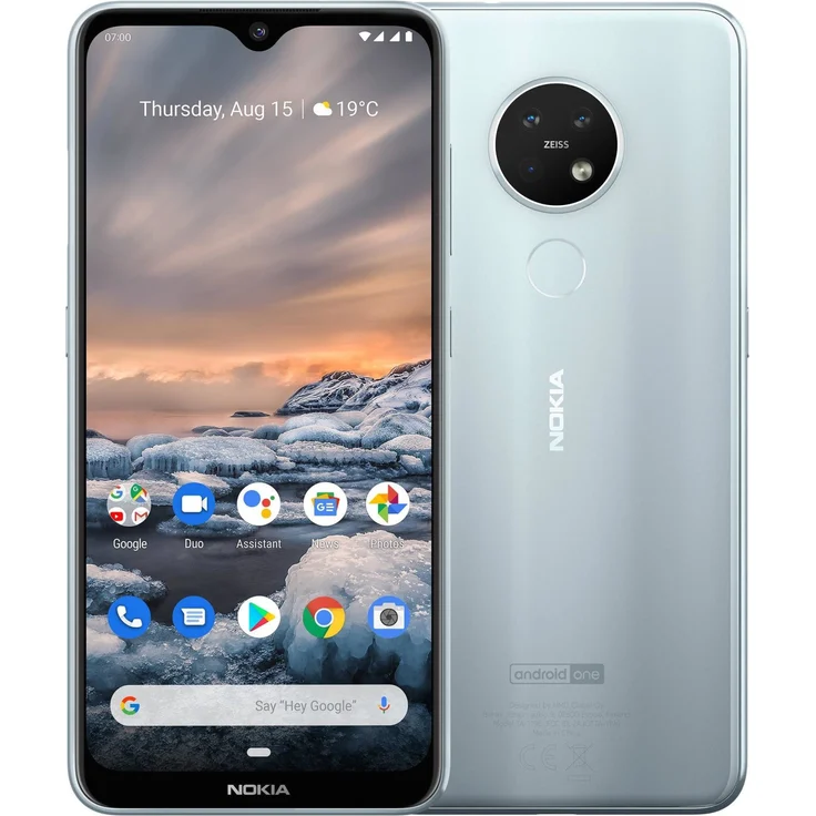 Nokia 7.2 Smartphone 16cm (6,3 Zoll) IPS-Display, 64GB interner Speicher, 4GB RAM, Dual-SIM, Android, Ice – Bild 1