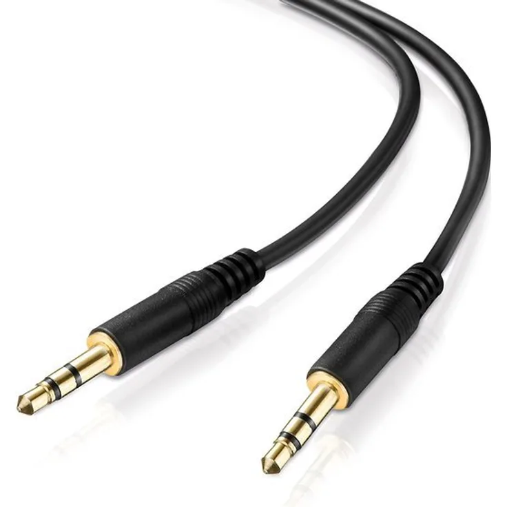3 m Stereo-Aux-Kabel 2-mal 3,5-mm-Stecker Klinke vergoldet Ultraslim-Design