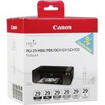 Canon PGI-29 6 original Tintenpatrone Multipack MBK-PBK-DGY-GY-LGY-CO für Pixma Inkjet Drucker PRO1